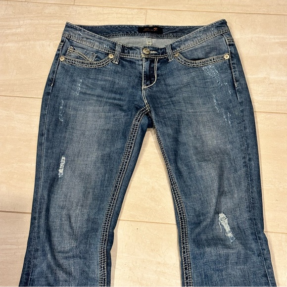 Women’s Factory Distressed Seven7 Jeans - Size 6 - Picture 15 of 16
